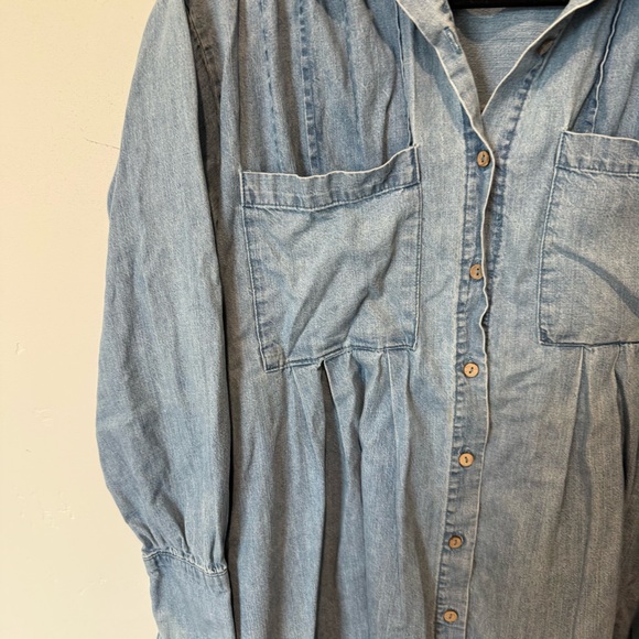 Free People The Denim Voyage Dress Clear Skiy Womens Size Small Boho Festival - Picture 4 of 10